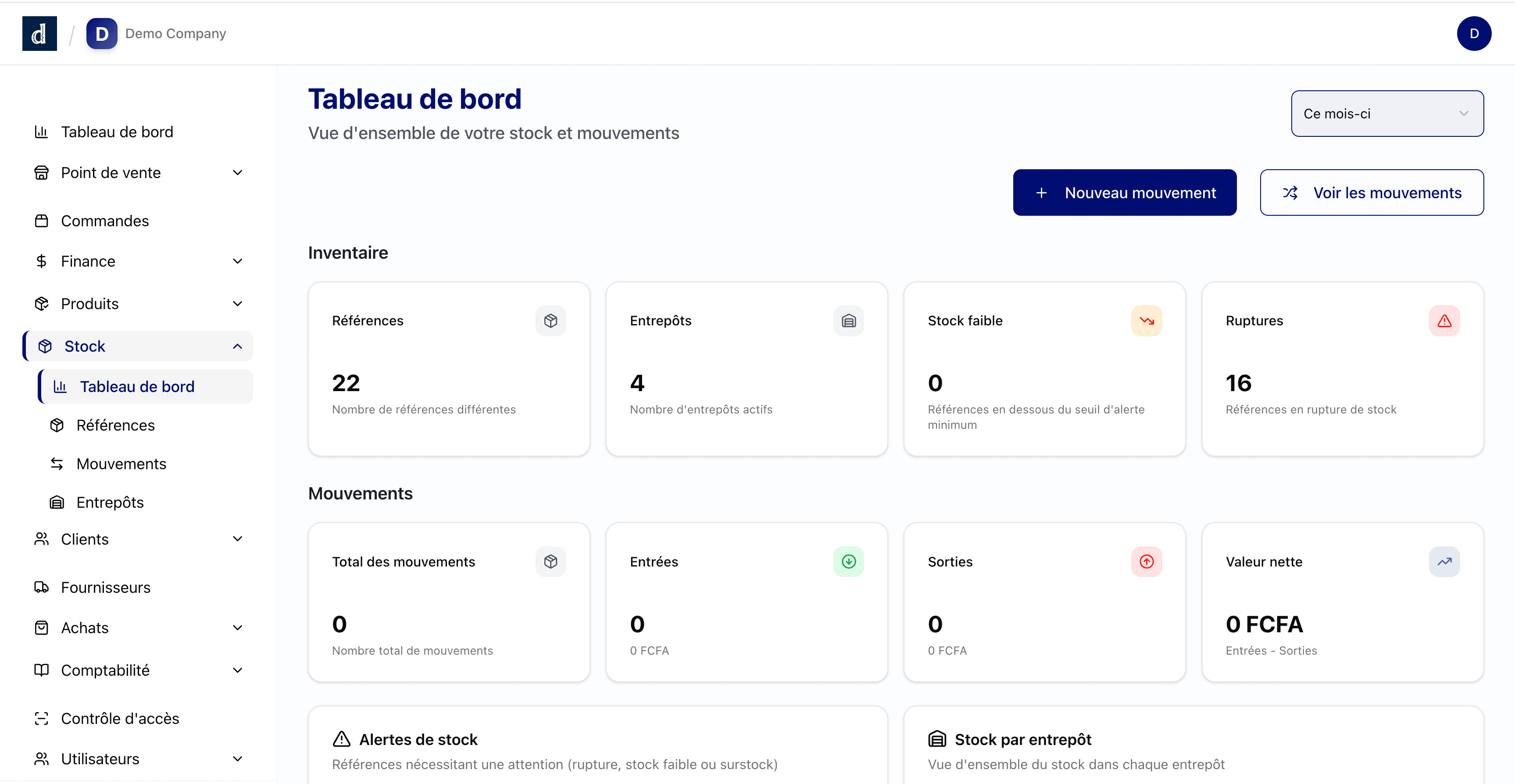 Gestion du stock DODJI